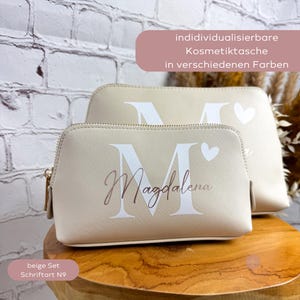 personalisierte Kosmetiktasche mit Initiale und Name, Geschenk Frau, Schminktasche für beste Freundin, Weihnachtsgeschenk