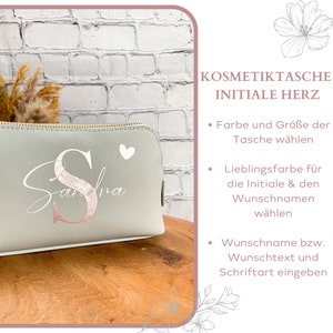 personalisierte Kosmetiktasche Initiale und Name, Geschenk Frau, Schminktasche für beste Freundin, Weihnachtsgeschenk Mama image 6