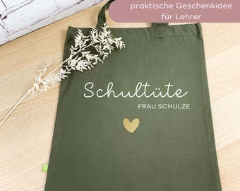 Baumwolltasche Schultüte als Geschenkidee für Lehrer, Abschiedsgeschenk Lehrerin, Geschenk für Lehrerin