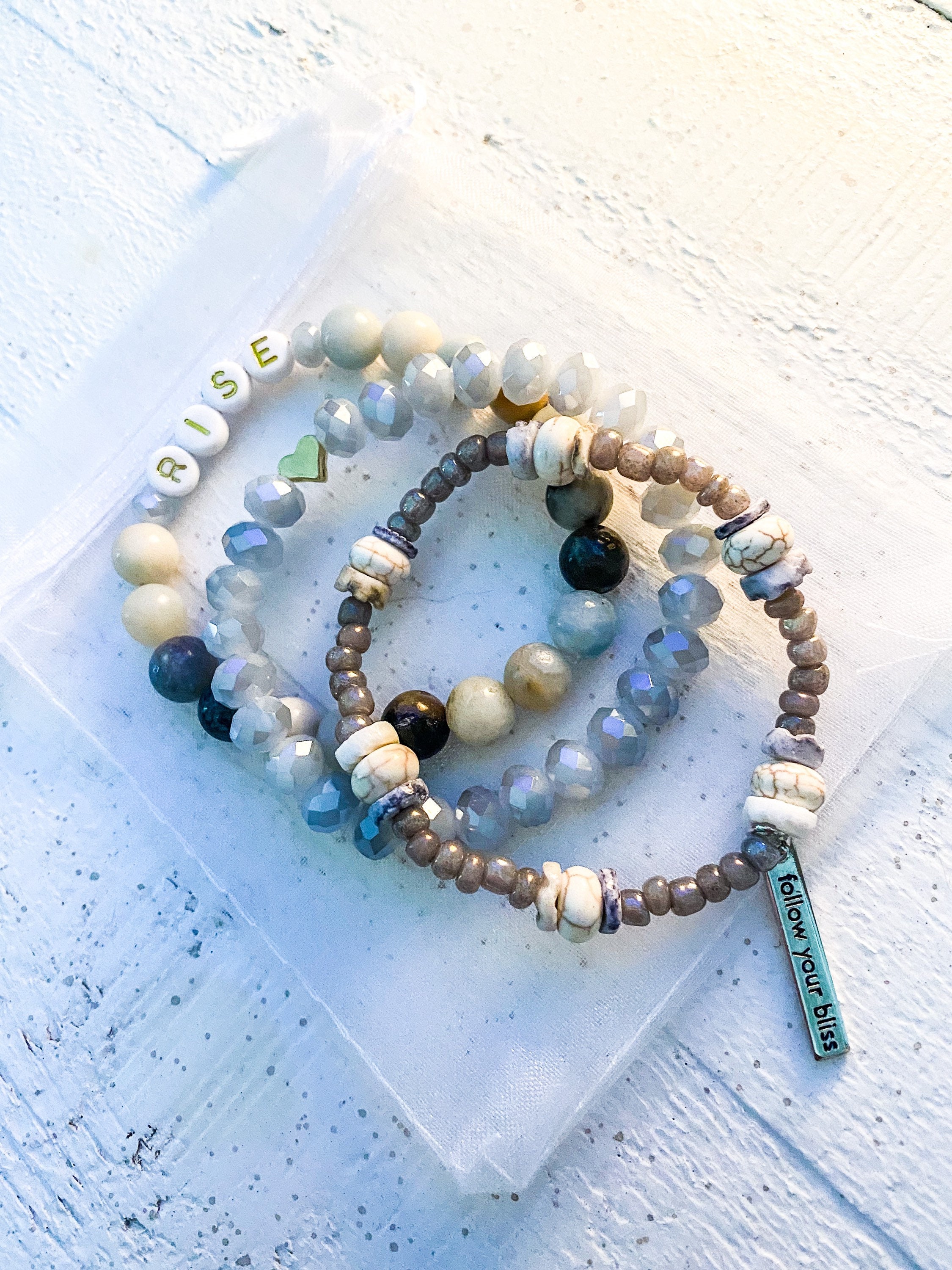 Beaded bracelet stack customizable 3 piece beaded bracelet Etsy