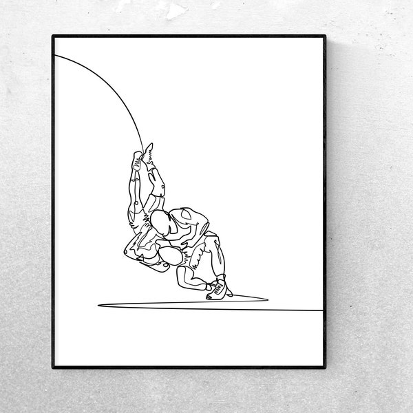 Wrestling Wall Art Etsy