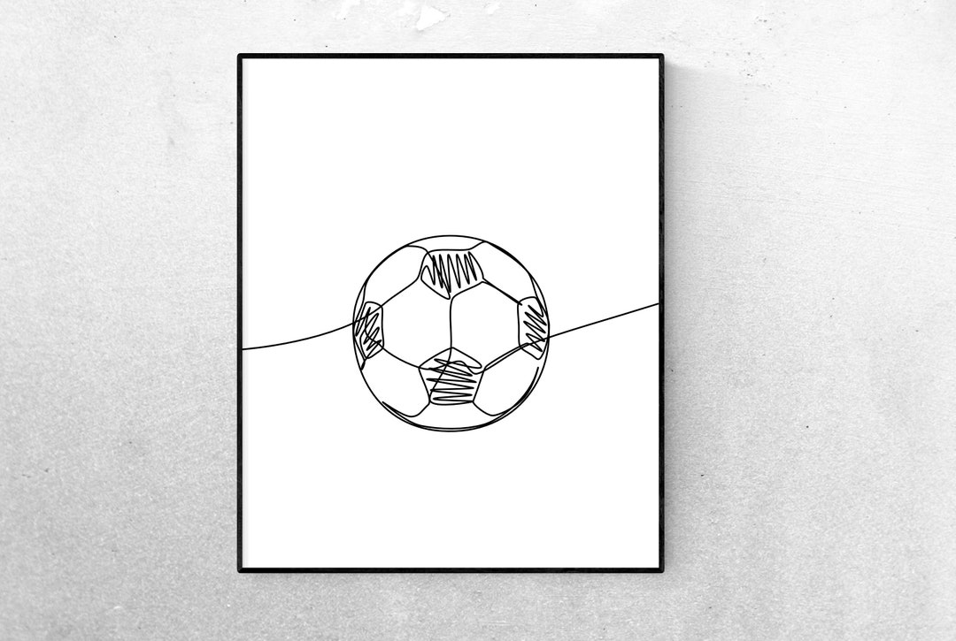 Soccer Line Art, Football Wall Art Print, Sport Minimalist Abstract