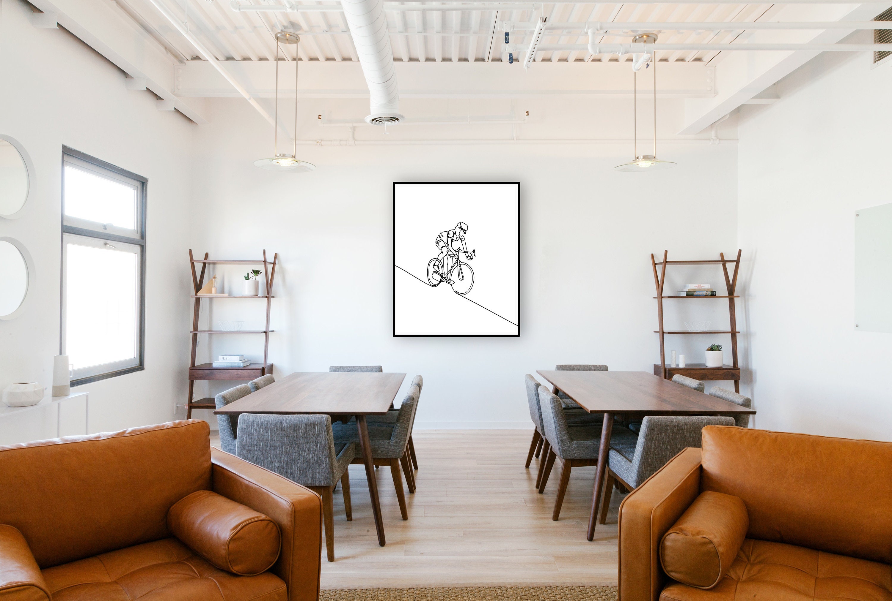 Bicycle Minimalist abstract print, Bicyclist art, home decor