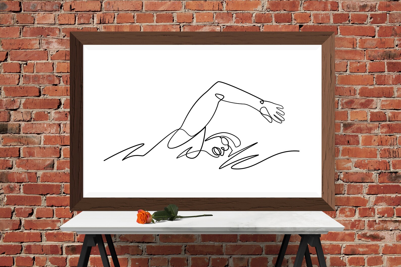 Swimmer Line Art Swimming Wall Art Print Swim Minimalist Etsy