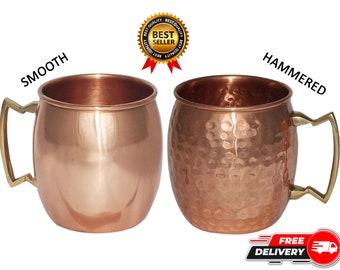 100% Pure Copper Drinking Water Mug or Serving Cold Beverages and Cocktail Mug Ayurveda Yoga Health Benefits