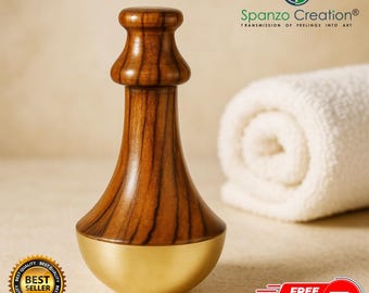 Ayurvedic Kansa Wand Face Massager: Teak Wood Handle, Detoxifying Beauty Tool