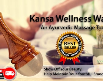 Baguette ayurvédique Kansa pour le visage / le pied / le corps et le masseur | | de régénération cellulaire Booster de collagène naturel | Outil de massage détoxifiant (conception d’anneau)