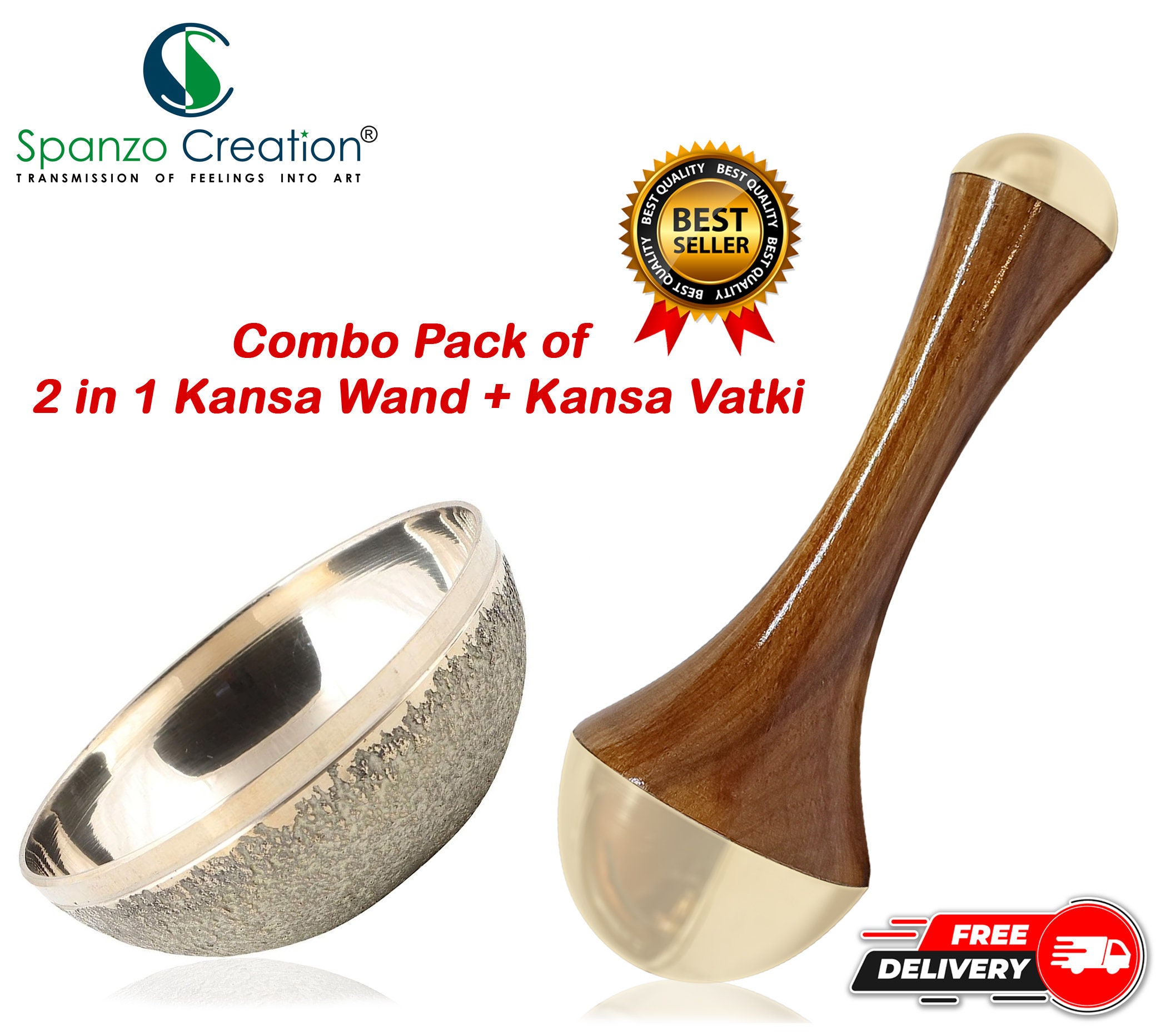 Kansa Vataki Foot Wand - Kansa Face and Body Wands