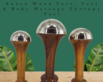 Kansa Wand Set: Ayurvedic Bronze Massage Tool with Teak Wood Handle