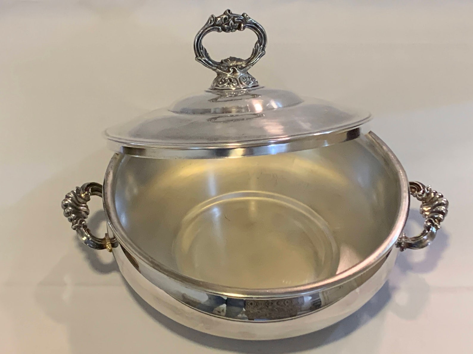 Vintage Silver Plated Mid Century Serving Dish and Lid Etsy