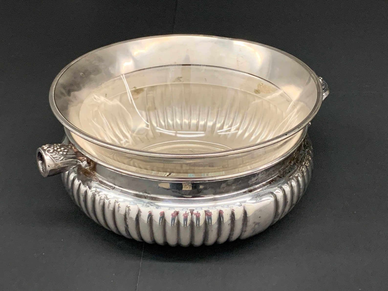 Vintage Silver plated Buffet holder and glass Dish with silver Etsy