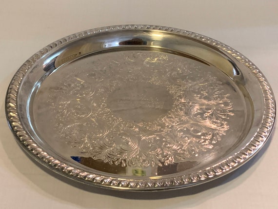 Vintage Silver Plated Platter With Writing Etsy vintage-silver-plated-platter-with-writing-etsy
