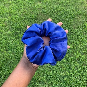 Blue Scrunchie | Satin Scrunchies, Elastic Satin Hair Ties | Hair Accessories, Ponytail Holder | Hair Ties for Everyone