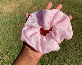 Pink Velvet Scrunchie | Elastic Hair Tie