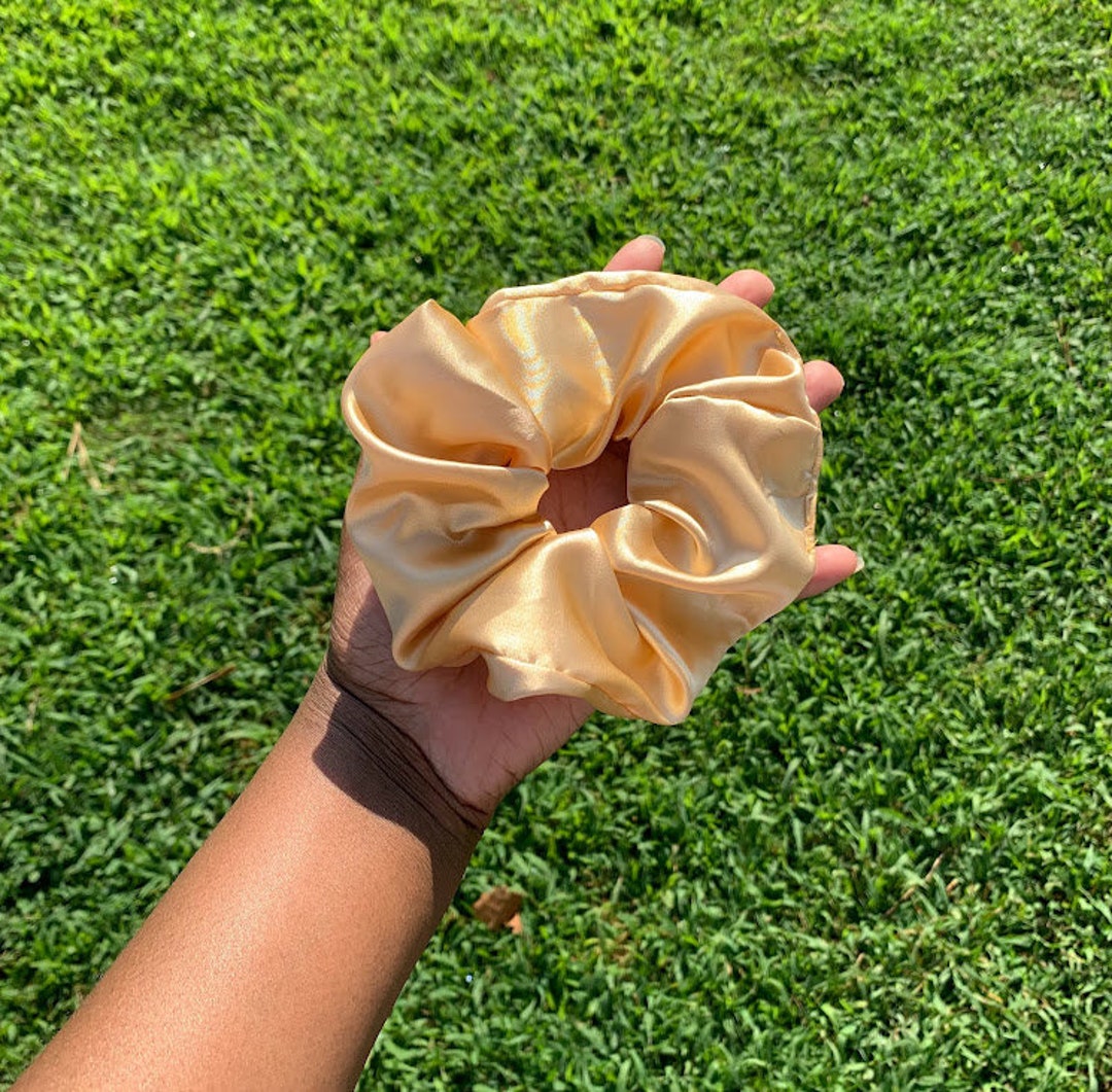 Light Gold Scrunchies Satin Scrunchies, Elastic Satin Hair Ties Hair