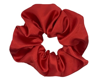 Coletero de satén rojo / Coletero elástico suave