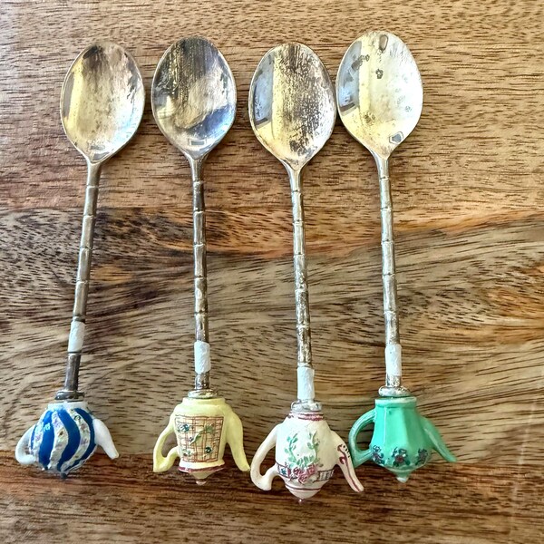 Vintage Silver Plated P. Adams Original Brand Collectible Teaspoon  Set of 4
