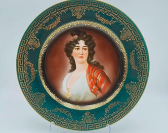 Antique Sevres Plate, 1846 French Hand-painted Porcelain Portrait