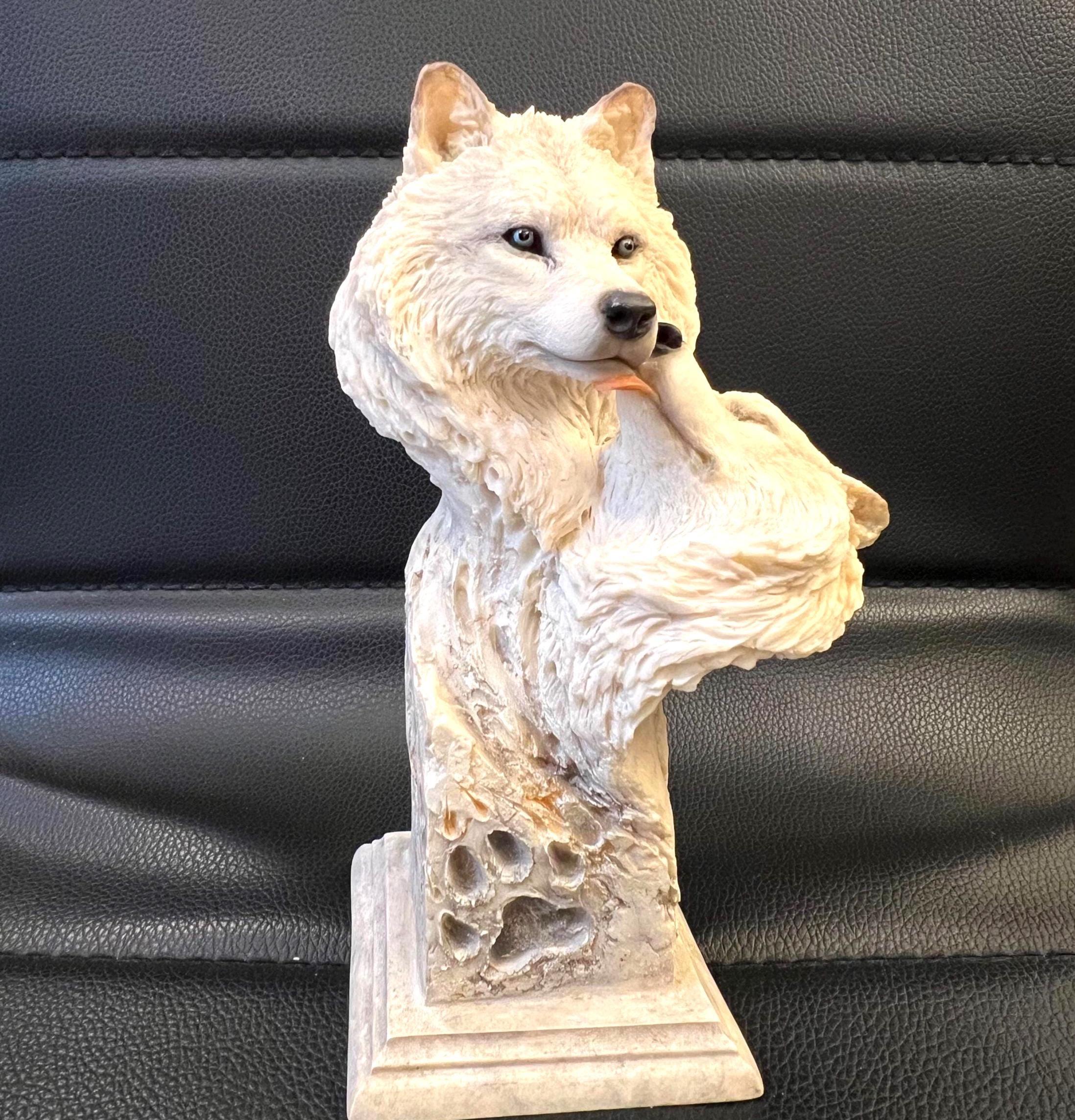 置物 CROWNING GLORY by JOE SLOCKBOWER Joe Slockbower Sculpture Artic Wolf No. 38410 Devotion Mill Creek