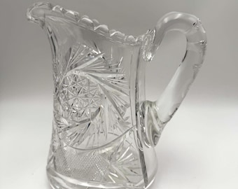 Antique American Brilliant Period Cut Glass Pitcher