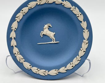 Vintage Wedgwood Jasperware Zodiac Capricorn Goat Small Plates  4.4''width