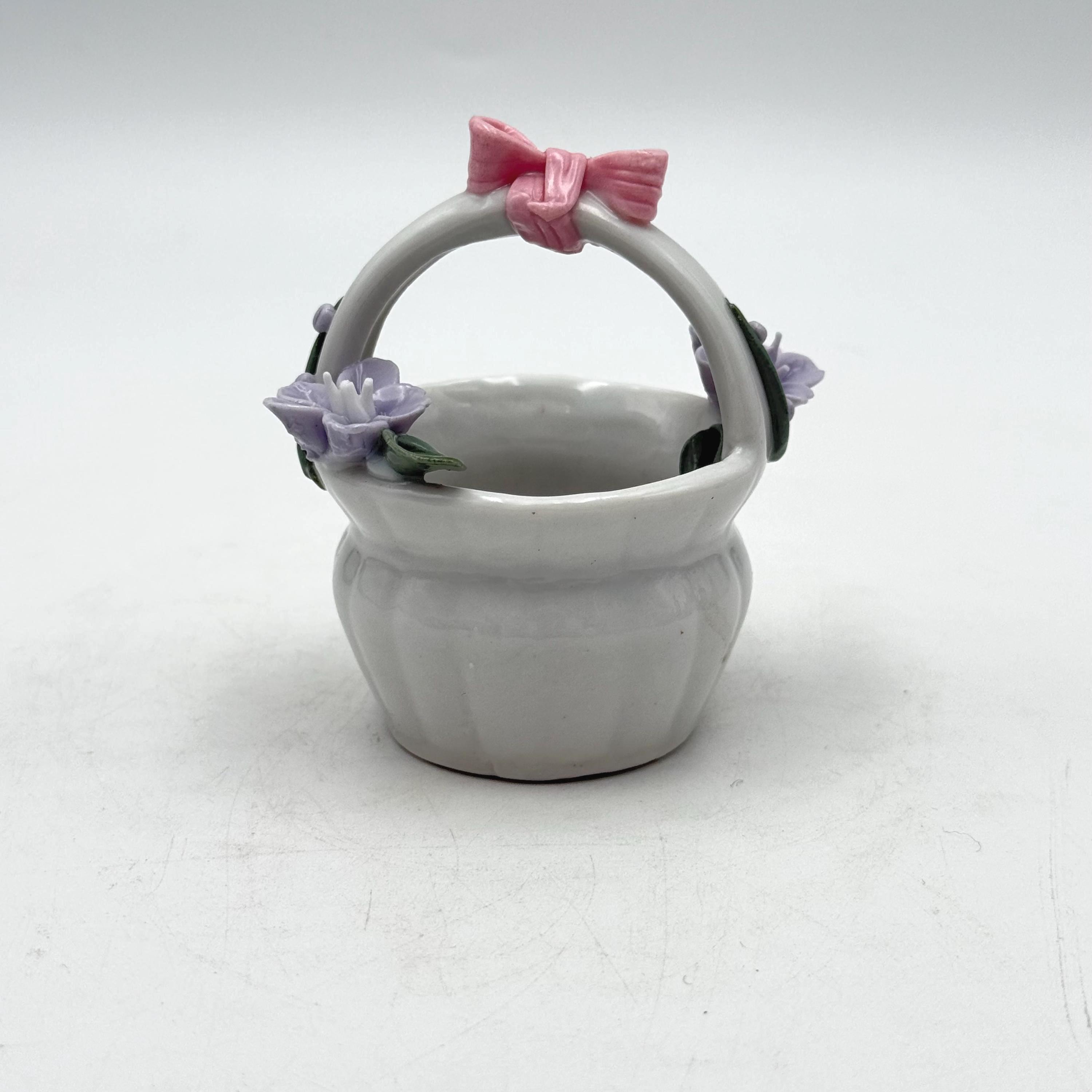 Vintage Porcelain Mini Basket - Etsy