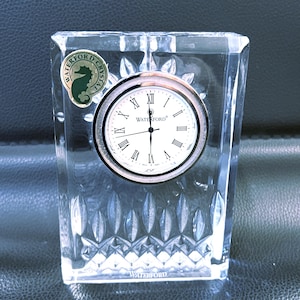 Waterford Crystal Lismore Desk Clock 4.5&quot;-3&#39;&#39;/ Waterford Crystal Small Desk Clock/