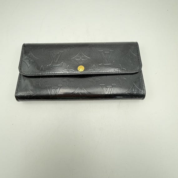 Louis Vuitton Monogram Vernis Mat Porte Tresor International Wallet. Black Patent Leather with Original Box