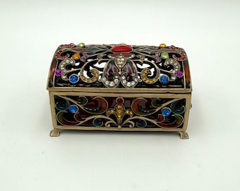 Vintage Metal Jewelry Box or Trinket Box