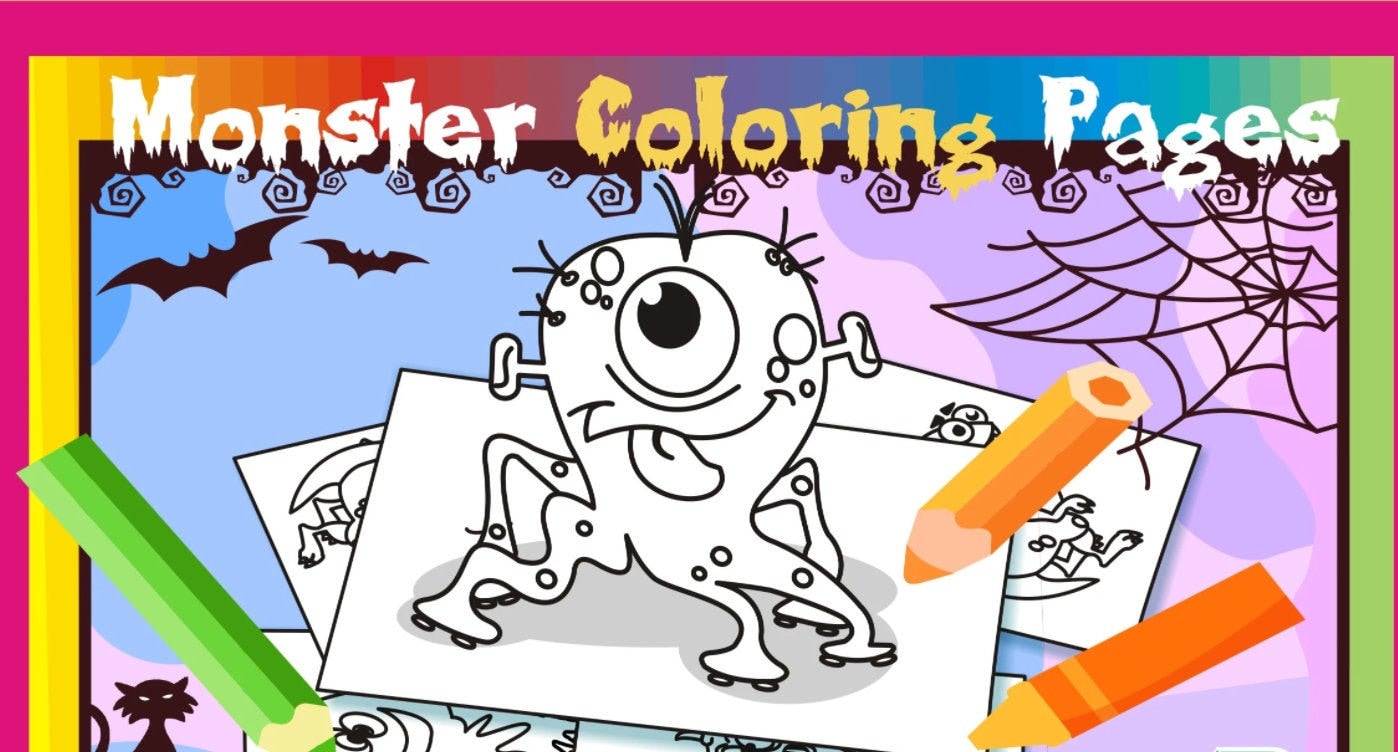 30 Printable Friendly Monsters to colour Etsy