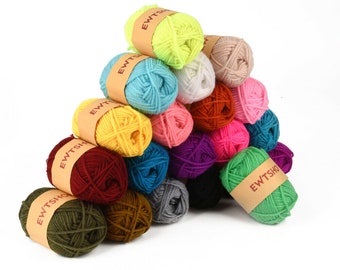 ewtshop jumbo set of crochet yarn in 20 great colors; 20 x 25 grams; total 500g