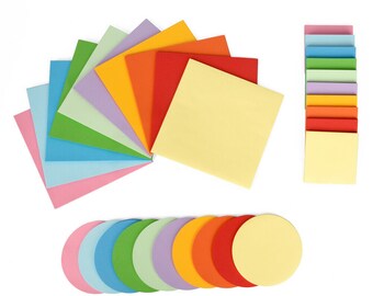 ewtshopJumbo-Set Origami-Papier, Faltpapier, 3 Formate, 1000 Blatt in 10 Farben