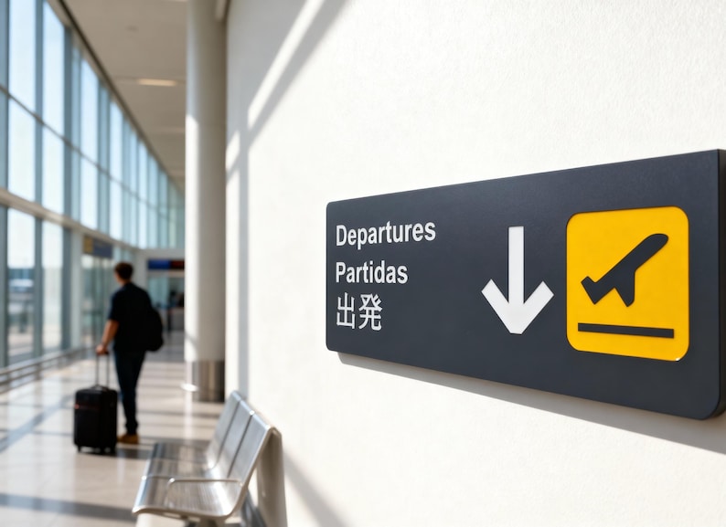 Airport Signage Posters: Wood Framed Arrivals & Departures Wall Art image 11
