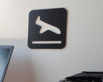Airport Signage Poster: Travel Theme Wall Art (5.7 x 5.7 inches)