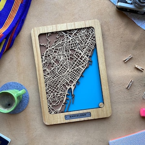 Barcelona-Spanien 3DKarte, Dekoration, einzigartiges Geschenk für reisende.Spezielle ideale Dekoration für Ihr Zuhause, Büro, Geschäft und Hotels.Loving Erinnerungsgeschenk