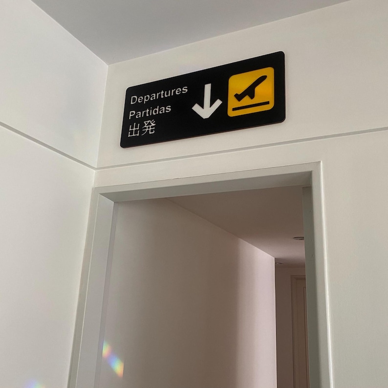 Airport Signage Posters: Wood Framed Arrivals & Departures Wall Art image 10
