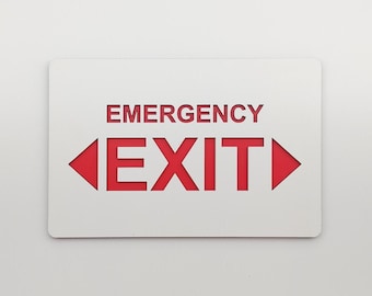 Airport Signage Poster: Emergency Exit Wood Wall Art