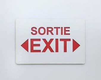 French Airport 'Sortie' Sign: Aviation Theme Wood Wall Art