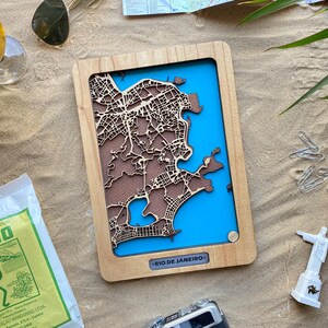 Rio de Janeier-Brasilien 3DKarte, Dekoration, einzigartiges Geschenk für reisende.Spezielle ideale Dekoration für Ihr Haus, Büro, Geschäft&