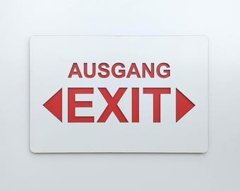German "Ausgang" Exit Sign: Aviation Theme Decor