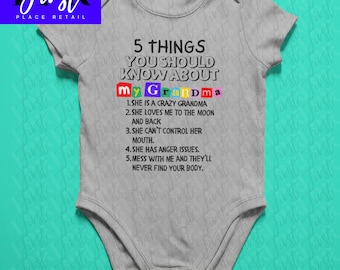 5 Things You Need to Know About My Grandma SVG Cut File, Printable png and jpeg for Iron On Transfer. Instant Download.
