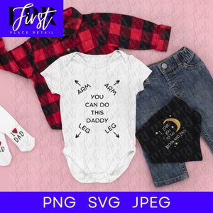 You Can Do This Daddy SVG Cut File, Printable png and jpeg for Iron On Transfer. Instant Download.