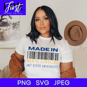 ノースカロライナ A&T 州立大学製。SVG カット ファイル、アイロン転写用の印刷可能な png および jpeg。すぐにダウンロードできます。