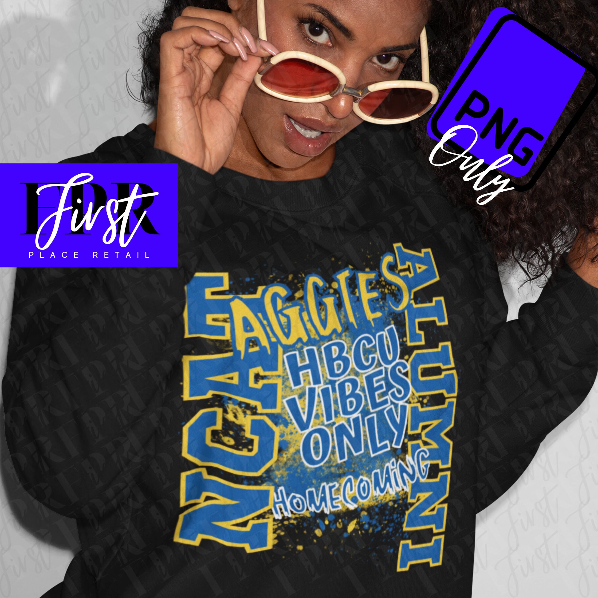 NCAT Alumni HBCU Vibes Only Printable Png ONLY for Iron on