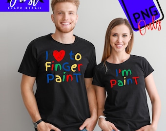 I Love to Finger Paint afdrukbare png-bestand voor opstrijktransfer. Direct downloaden.