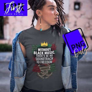 Ohne schwarze Musik PNG | Schwarze Geschichte Bügelbild | 90er Jahre RnB Hip Hop Printable | Digitaler Download für T-Shirts & Kunsthandwerk