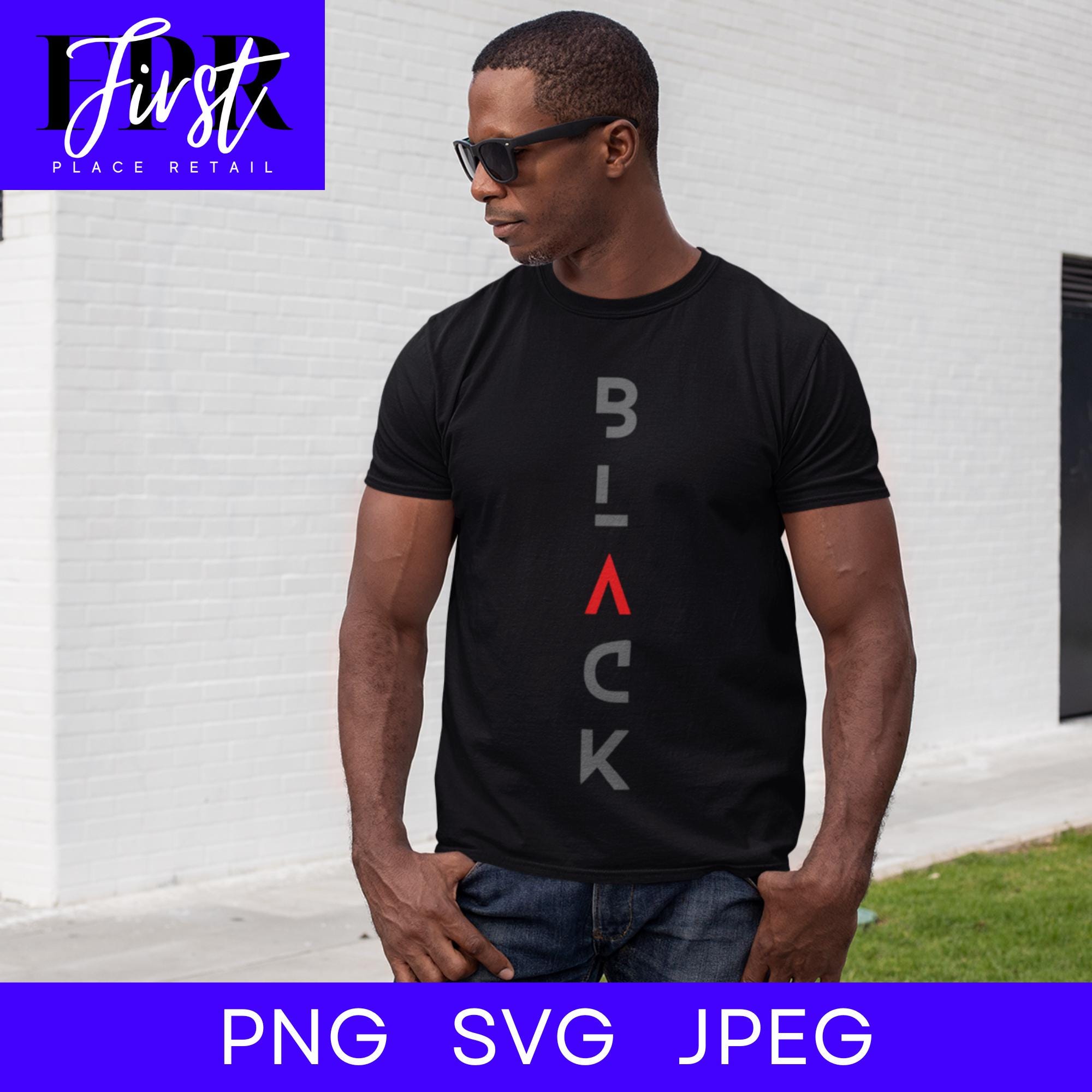 BLACK Svg Cut File, Printable Png and Jpeg for Iron on Transfer ...