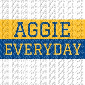 Aggie Everyday Svg and DXF Cut Files, Printable Png and Jpeg for Iron ...