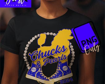 Chucks & Pearls SGRHO Sigma Gamma Rho Printable png ONLY for Iron On Transfer. Instant Download.