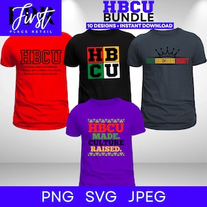 HBCU T-Shirt Design Bundle | 10 Digital Designs | png, svg, jpg | Black College Pride, Homecoming, Yard Life, Divine Nine Inspired